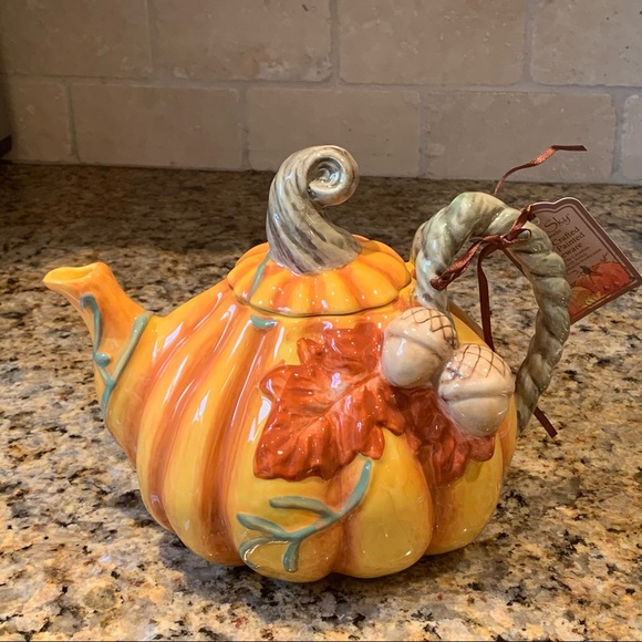 Blue Sky Other - Blue Sky Harvest Collection Pumpkin Teapot